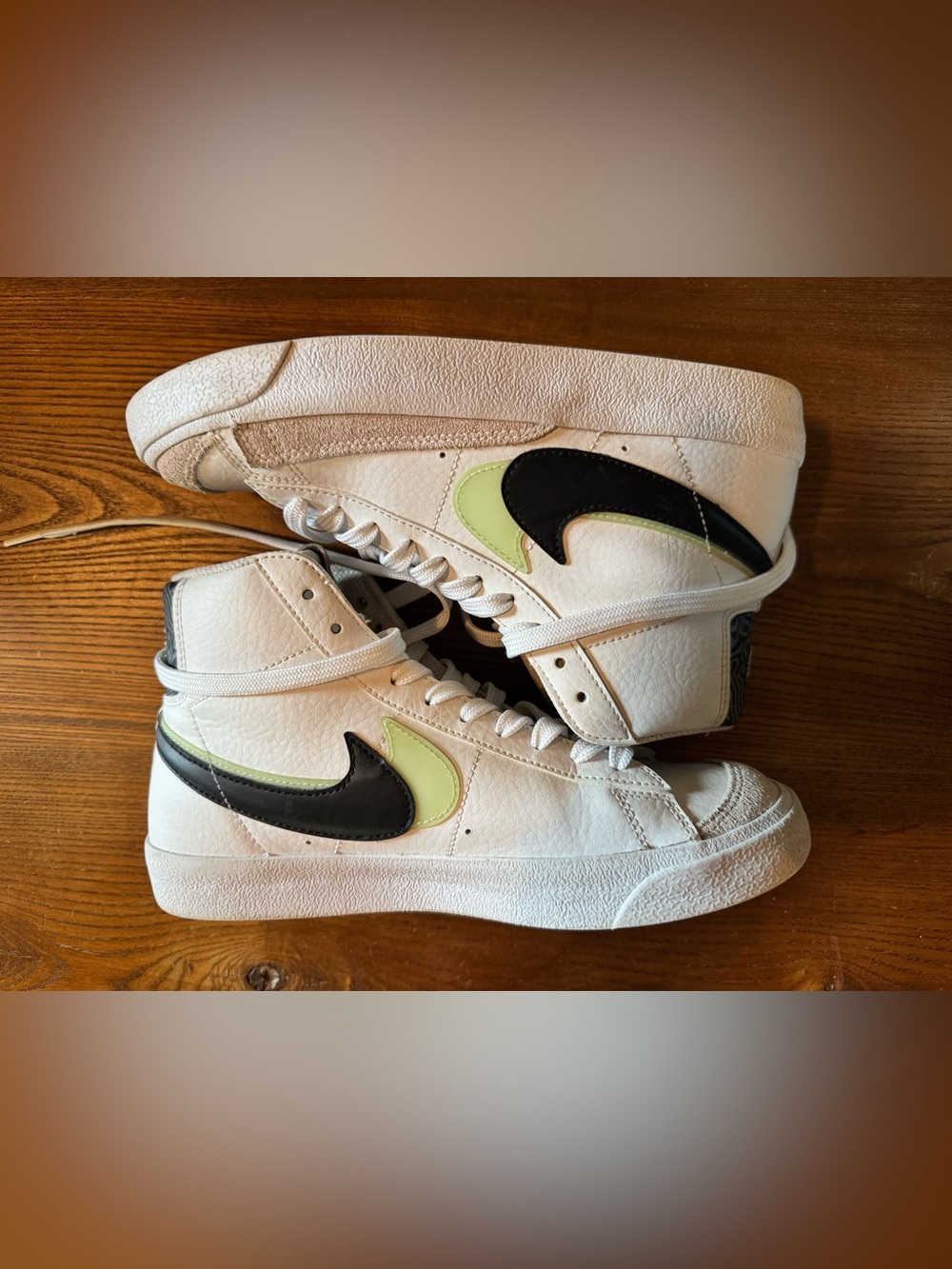 Nike Blazer Mid 77 GS White Black Lime Glow Topographic